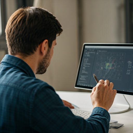 Engineer working on CAD model